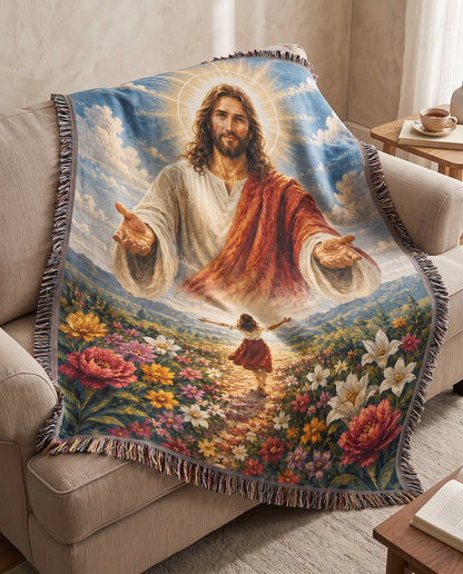 Come Unto Me Heavenly Garden Woven Blanket gallery image 7