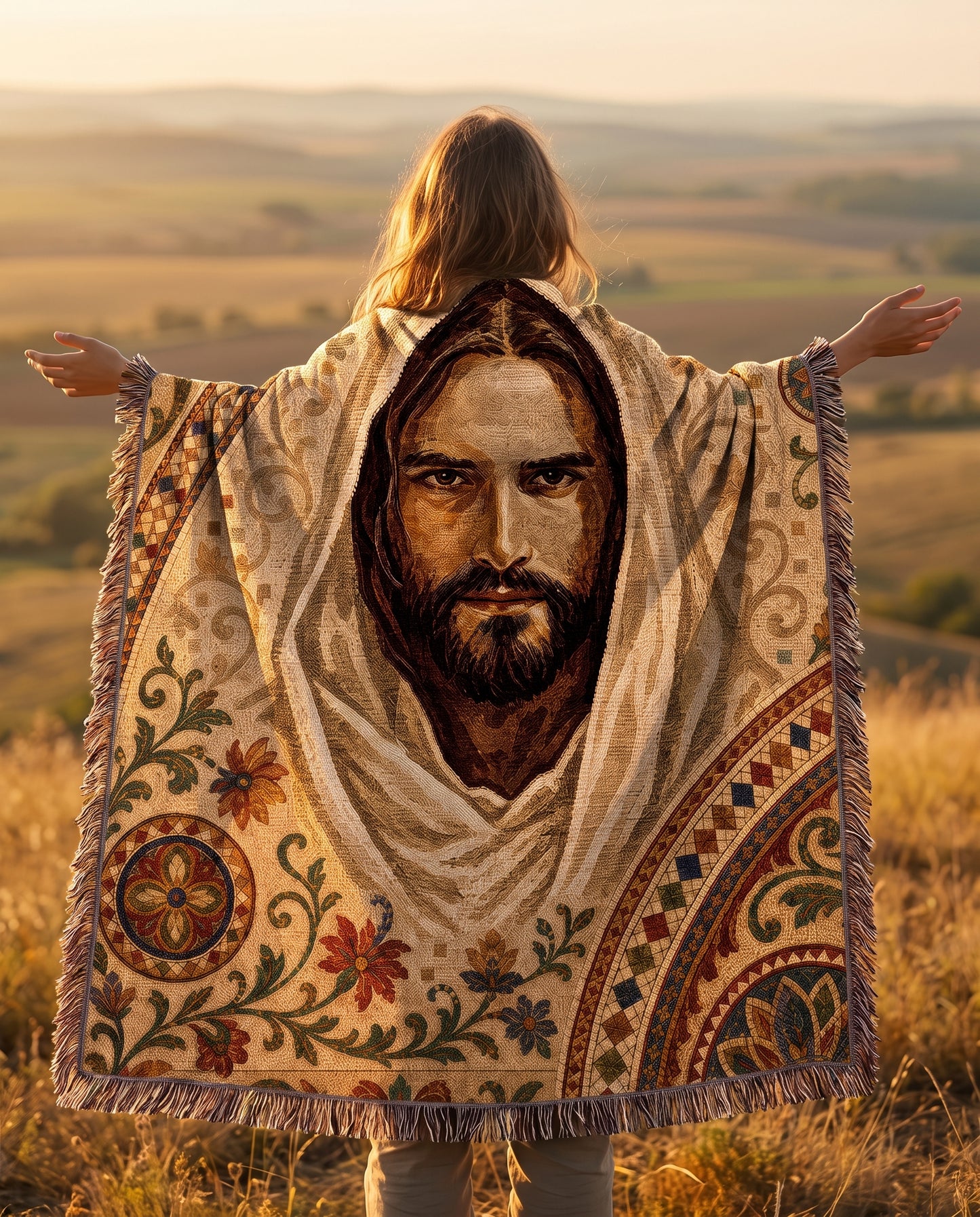 "Christ in the Garden — Sacred Icon" Woven Blanket