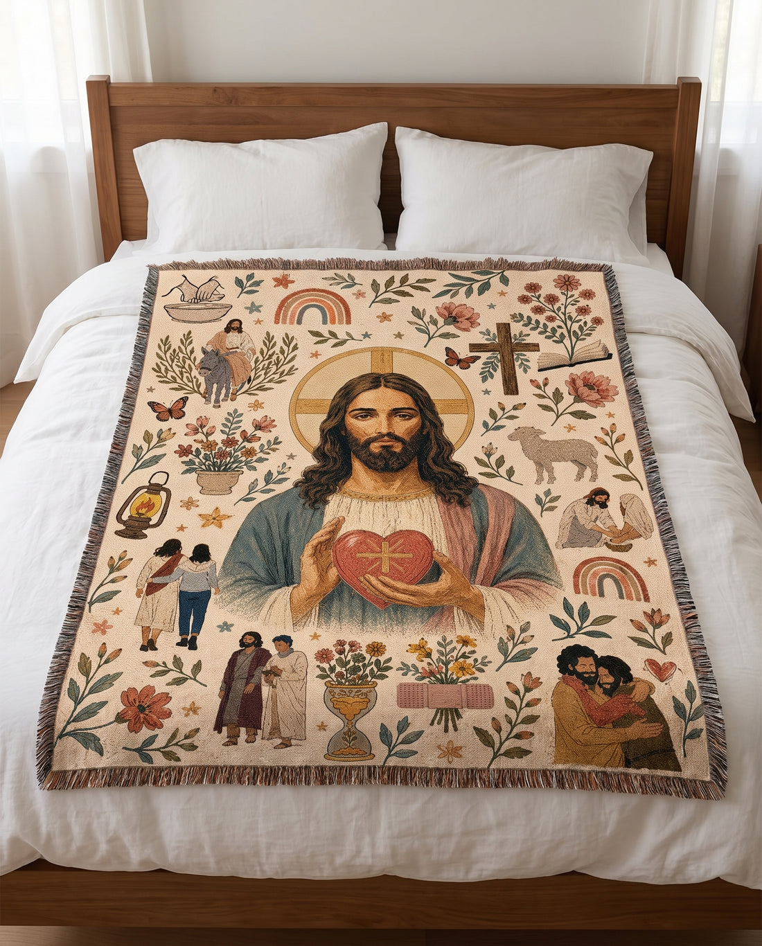 Sacred Heart of Christ - Acts of Love Woven Blanket