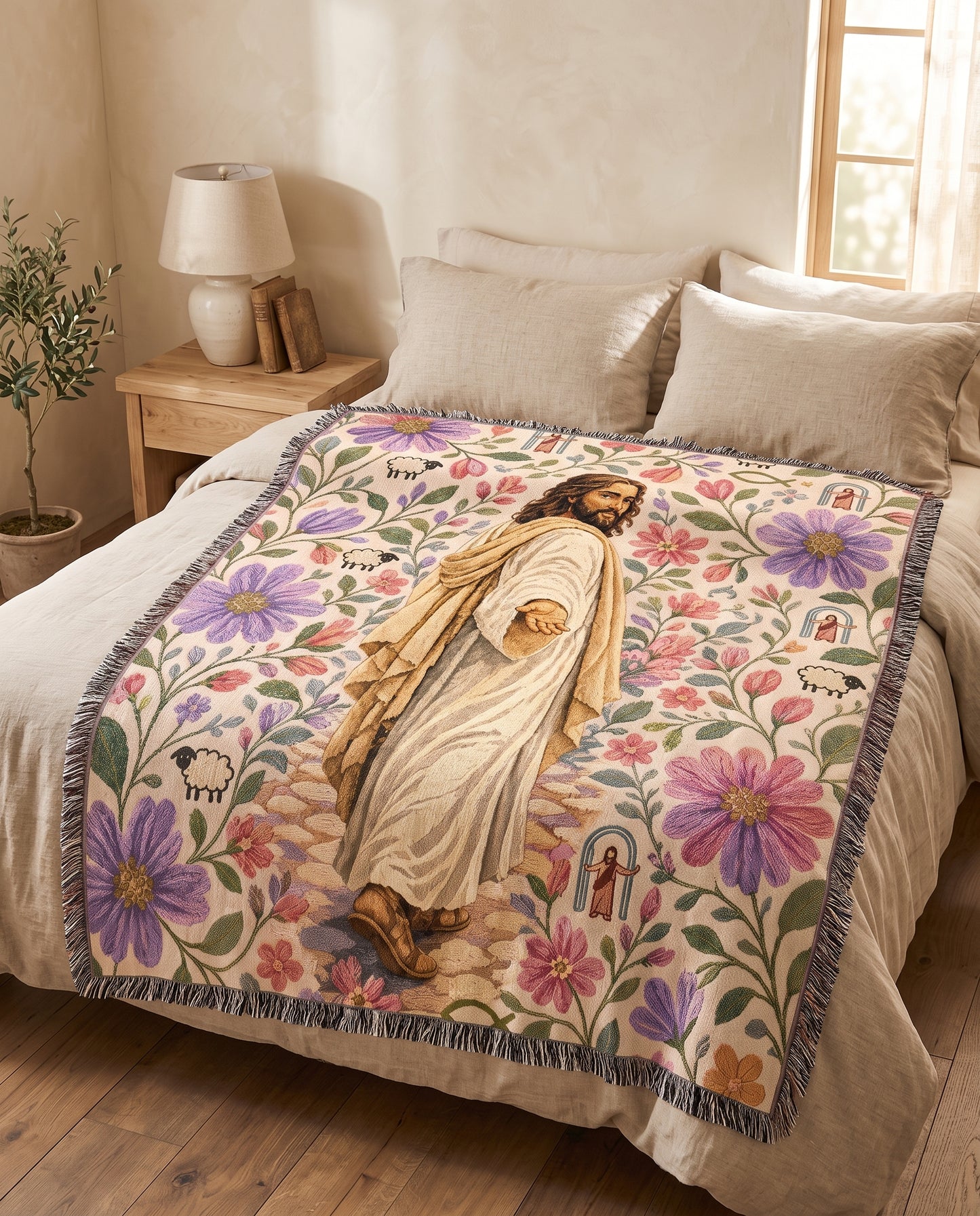 Follow Me - Jesus Garden Path Woven Blanket