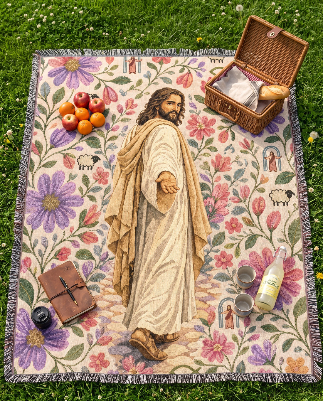Follow Me - Jesus Garden Path Woven Blanket