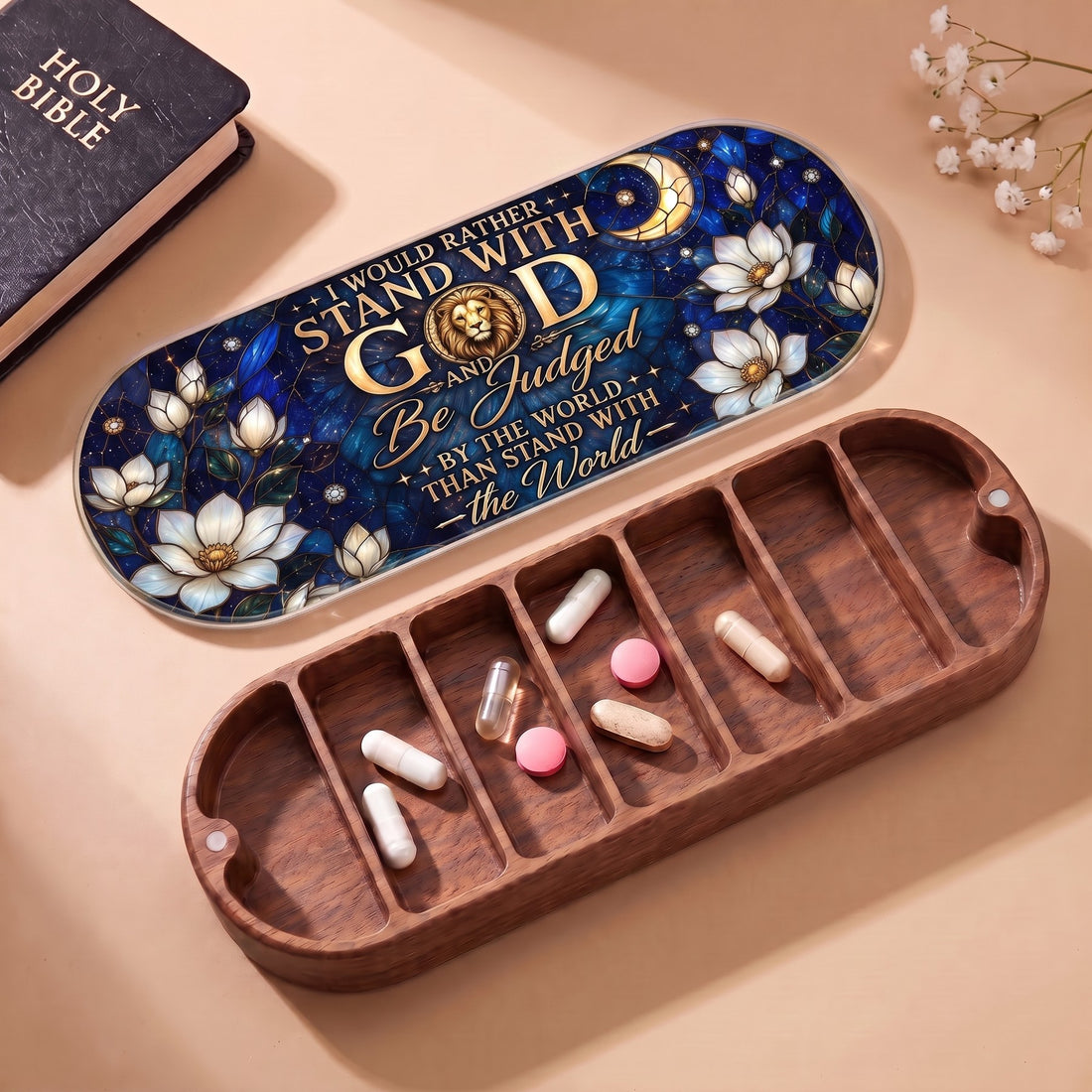 Stand with God Pillcase with Holy Bible and daily tablets