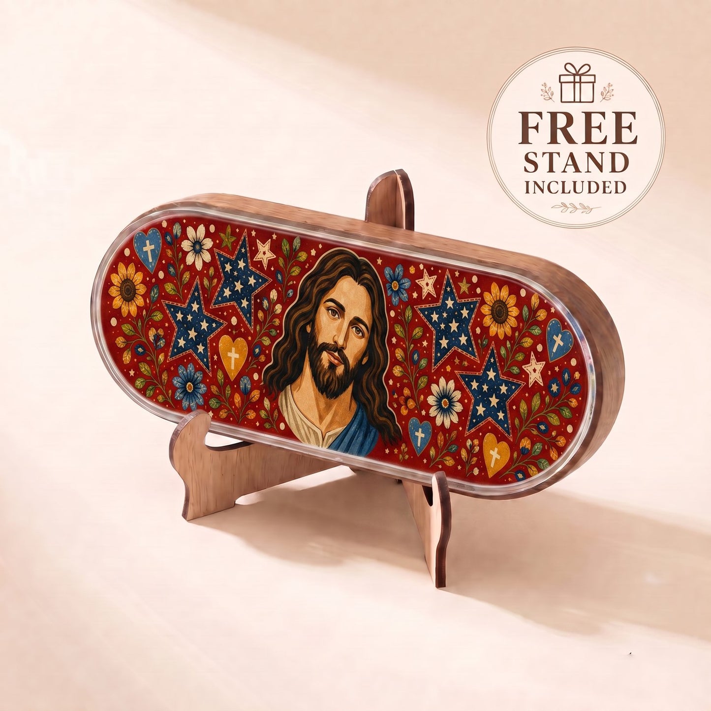 Jesus Folk Art Stars Personalized Pill Case product image 6