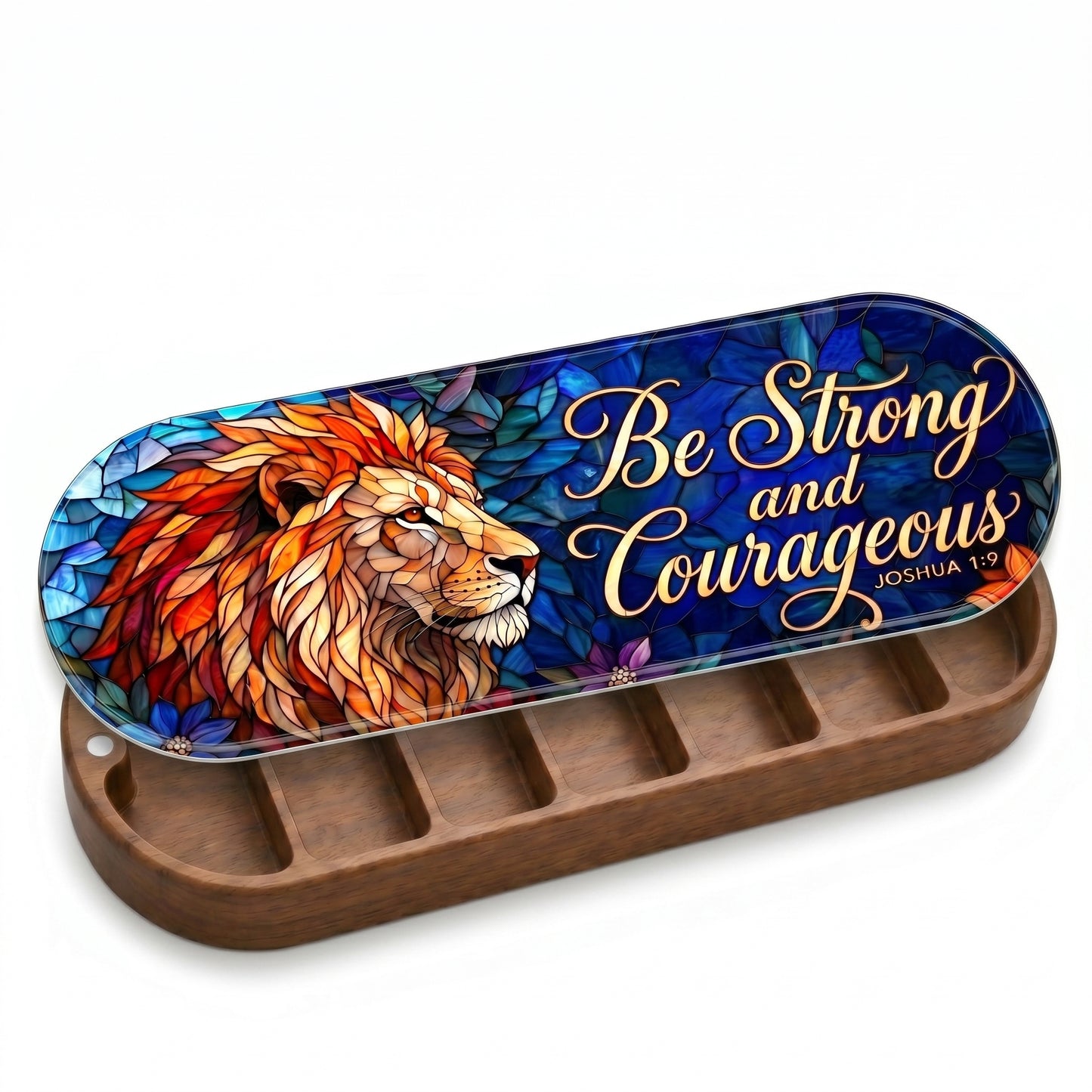 Lionhearted Courage - Joshua 1:9 Pill Organizer