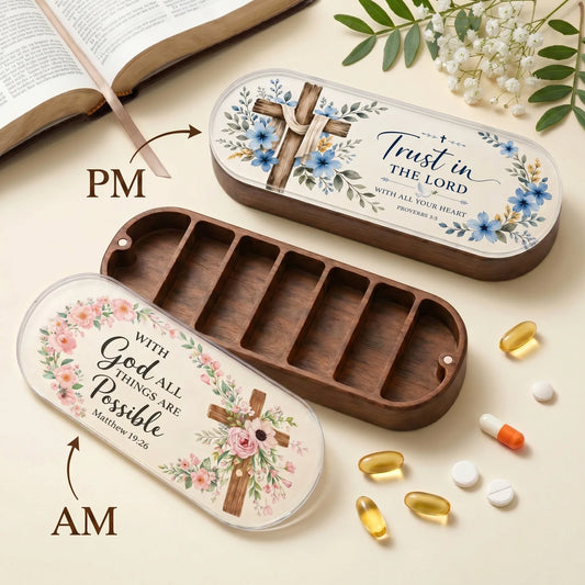 All Things Possible & Trust in the Lord AM/PM Pill Organizer Set