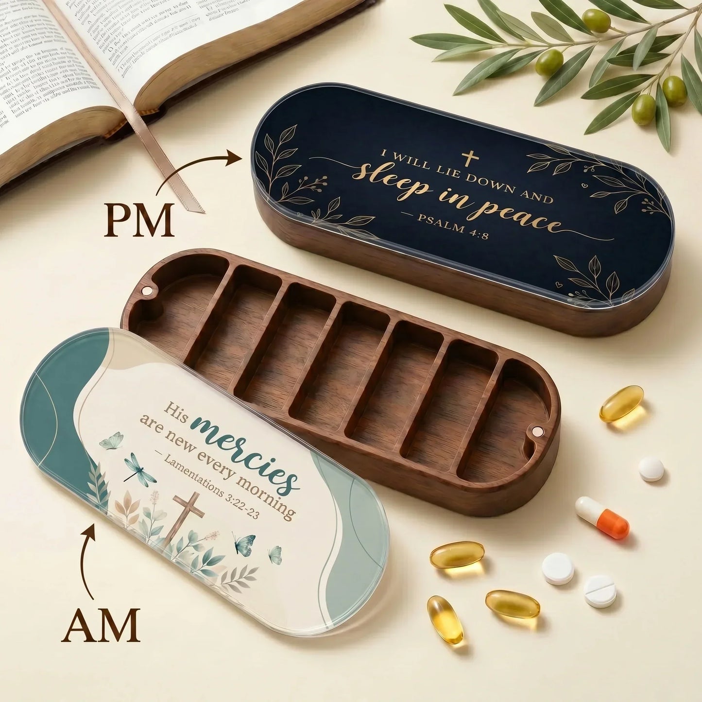 New Mercies & Sleep in Peace AM/PM Pill Organizer Set