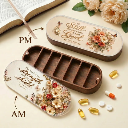 Strength & Shield & Be Still AM/PM Pill Organizer Set