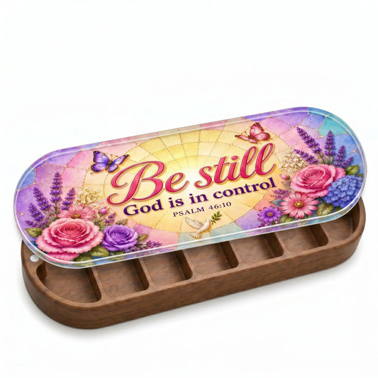 Be Still God Is in Control - Psalm 46:10 Pill Organizer