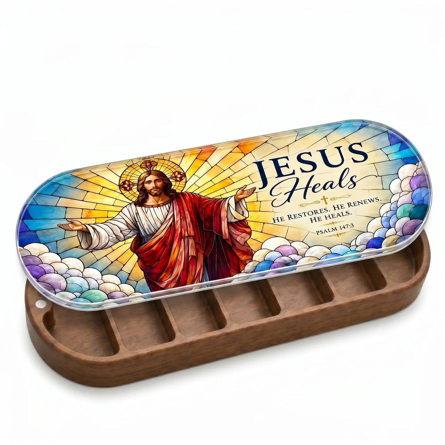 Jesus Heals - Psalm 147:3 Pill Organizer