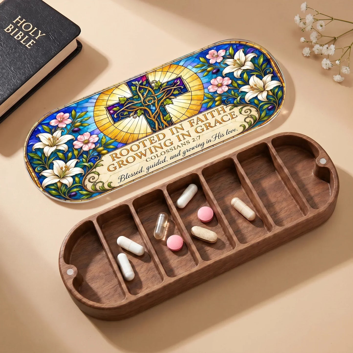 "Rooted in Faith, Growing in Grace — Colossians 2:7" Pill Case