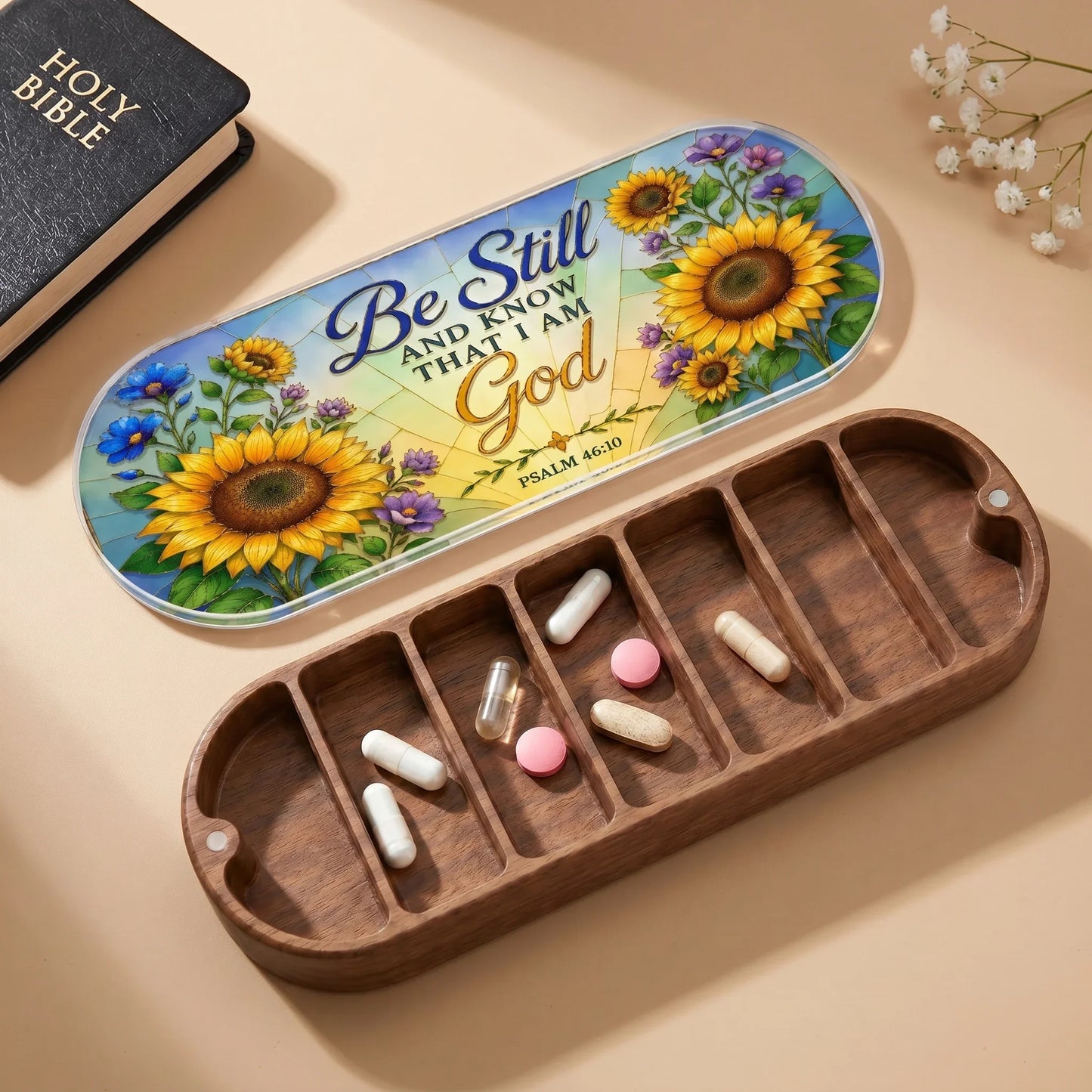 Be Still And Know That I Am God - Psalm 46:10 Pill Organizer