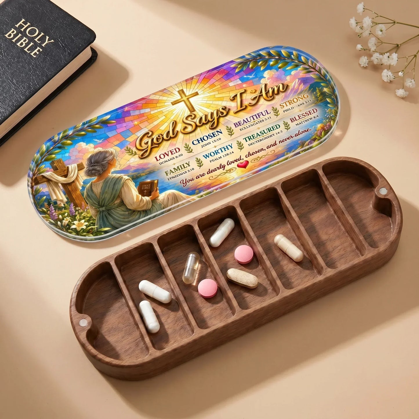 "God Says I Am — Scripture Affirmation" Pill Case