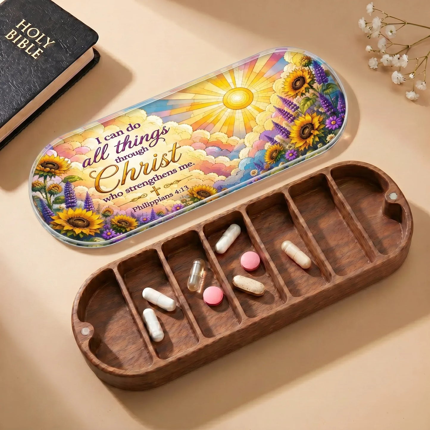"I Can Do All Things Through Christ — Philippians 4:13" Pill Case