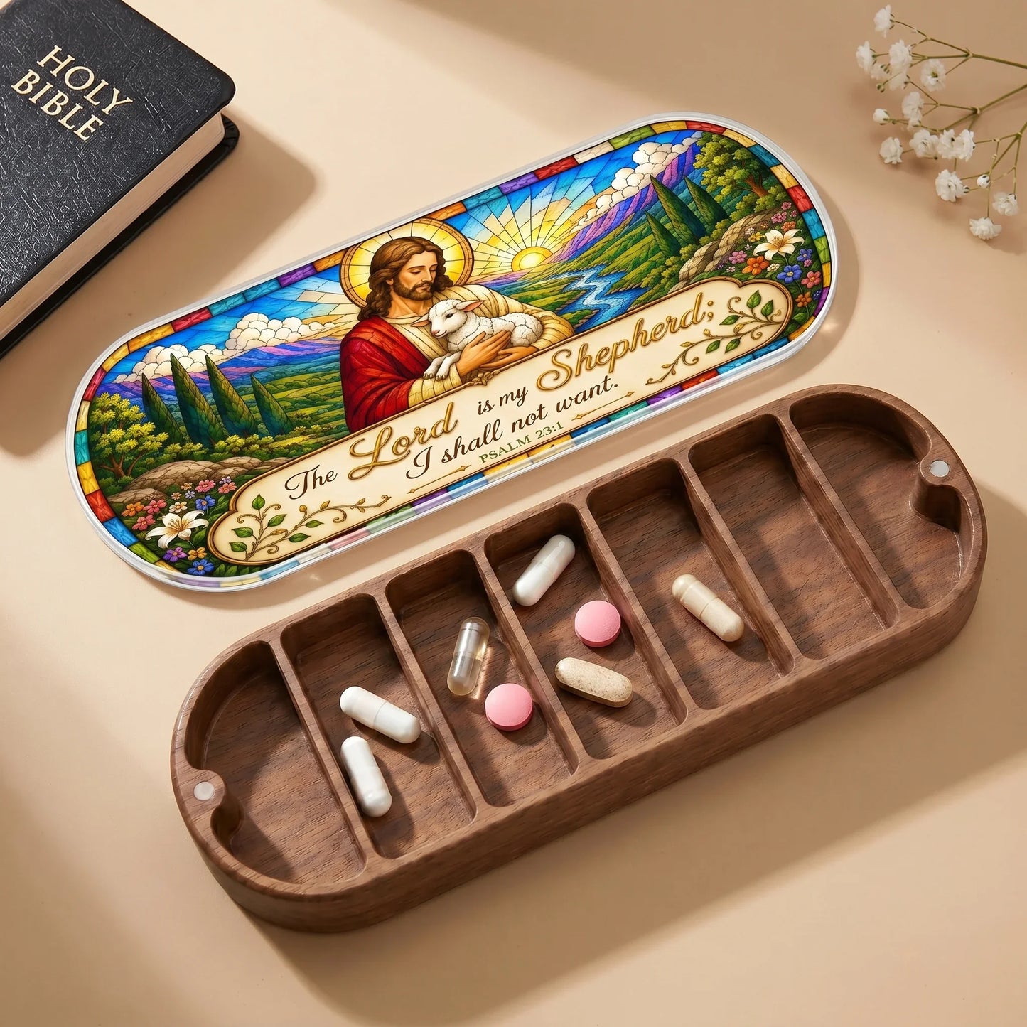 The Lord Is My Shepherd - Psalm 23:1 Pill Organizer