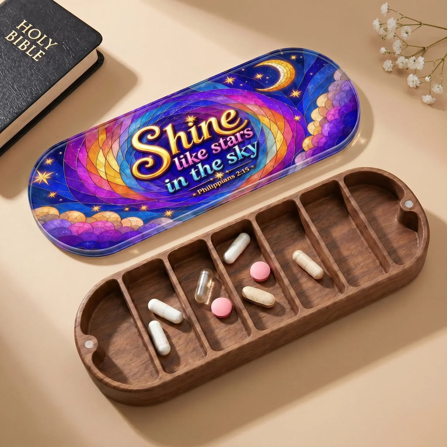 "Shine Like Stars In The Sky — Philippians 2:15" Pill Case