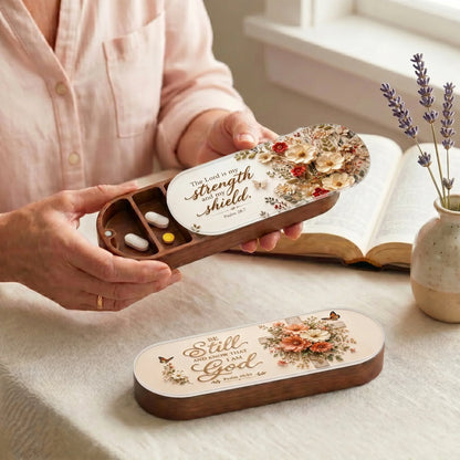 Strength & Shield & Be Still AM/PM Pill Organizer Set
