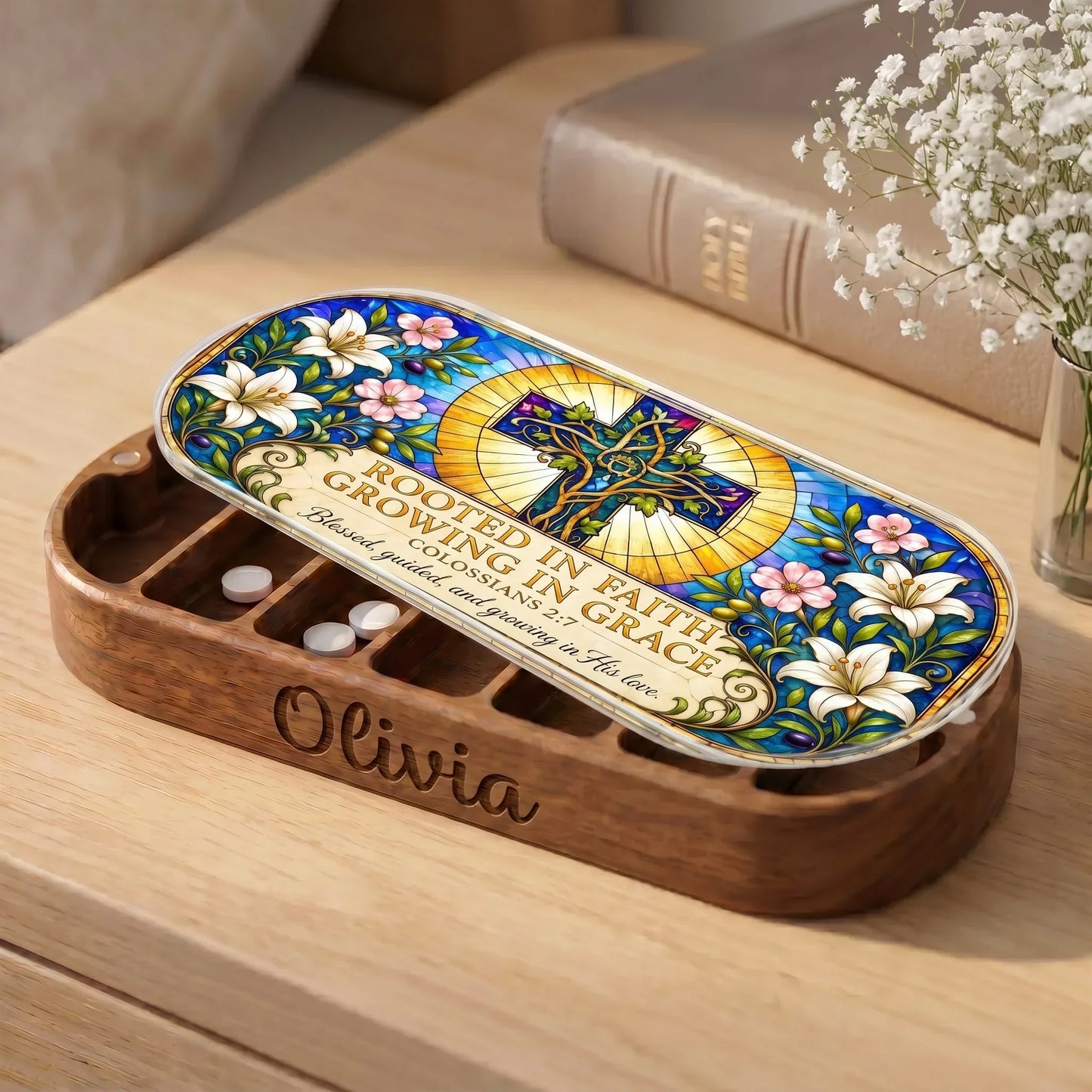 "Rooted in Faith, Growing in Grace — Colossians 2:7" Pill Case