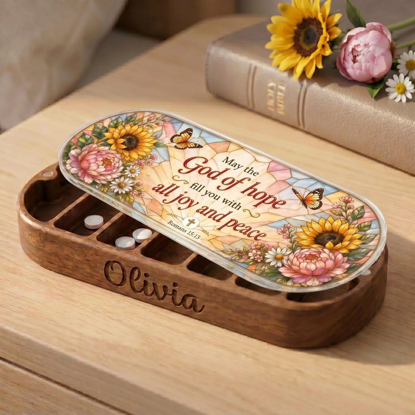 Hope, Joy & Peace - Romans 15:13 Pill Organizer