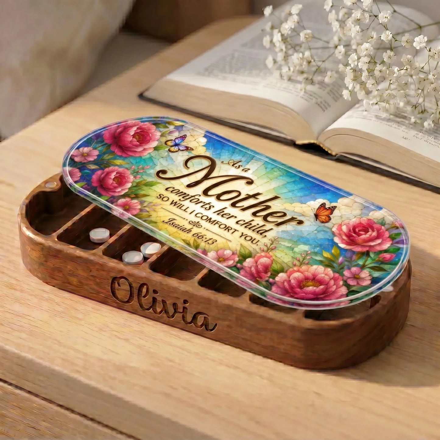 "As a Mother Comforts Her Child — Isaiah 66:13" Pill Case