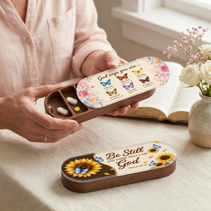 God Says You Are & Stillness AM/PM Pill Organizer Set