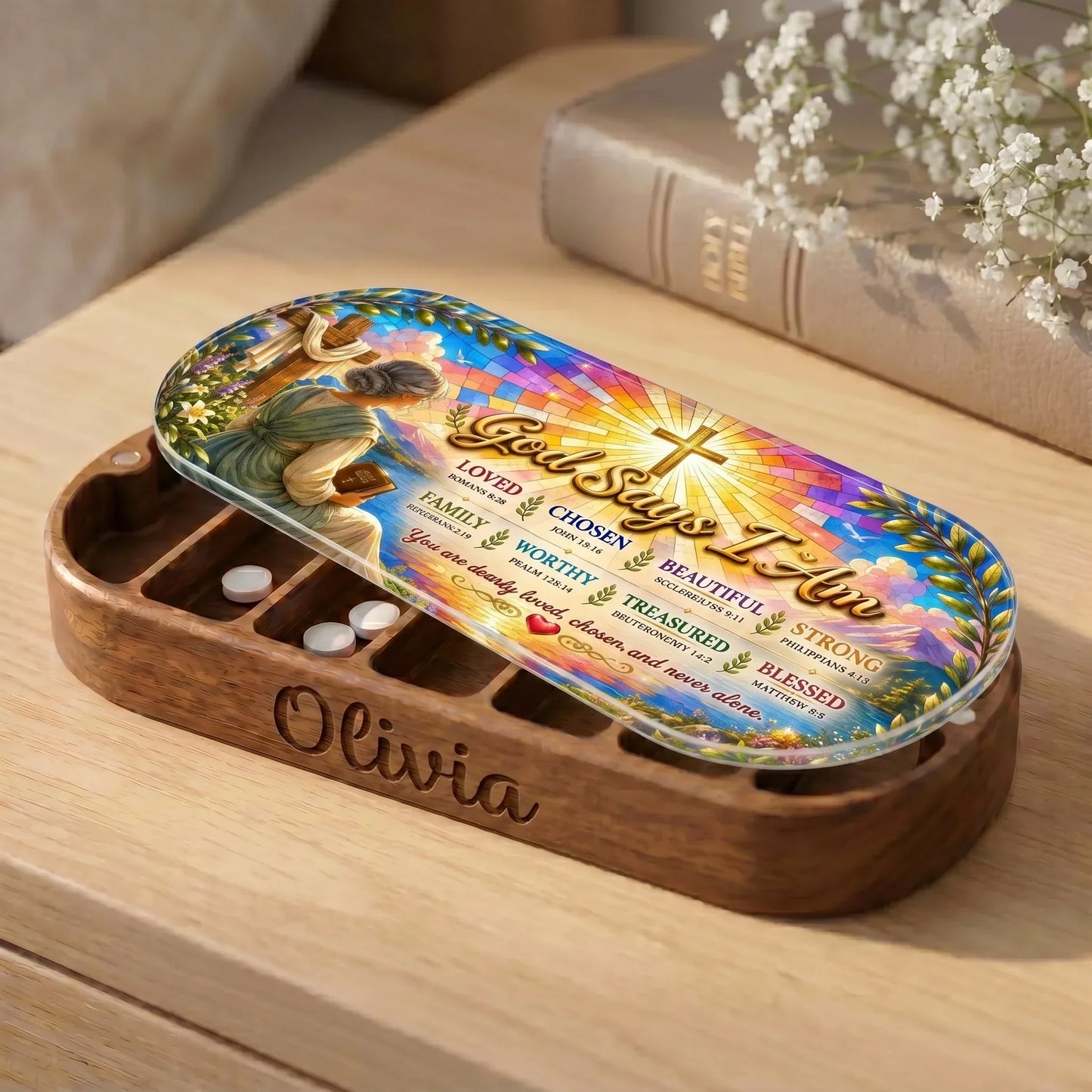 "God Says I Am — Scripture Affirmation" Pill Case