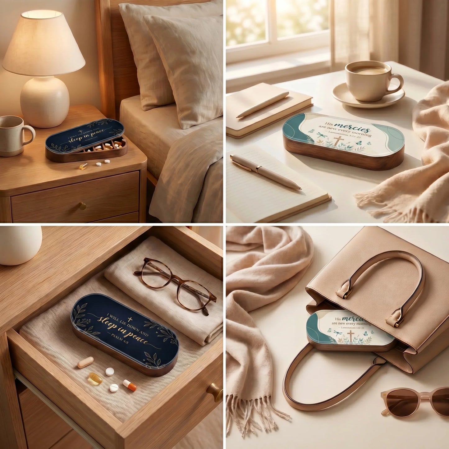 New Mercies & Sleep in Peace AM/PM Pill Organizer Set