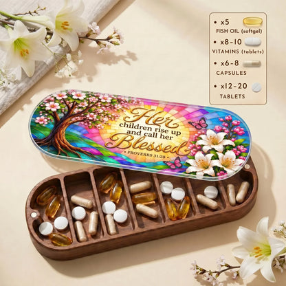 "Her Children Rise Up and Call Her Blessed — Proverbs 31:28" Pill Case