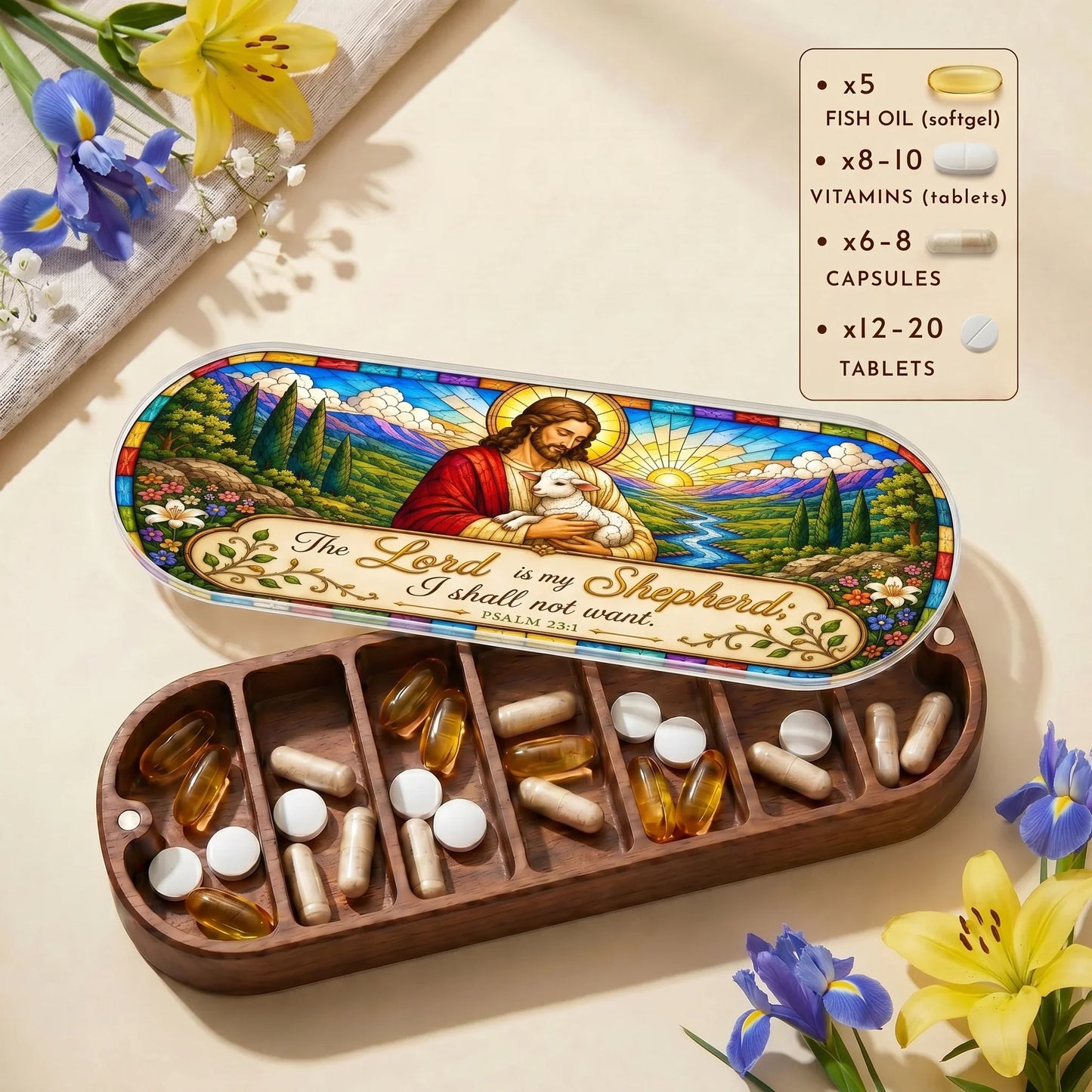 The Lord Is My Shepherd - Psalm 23:1 Pill Organizer