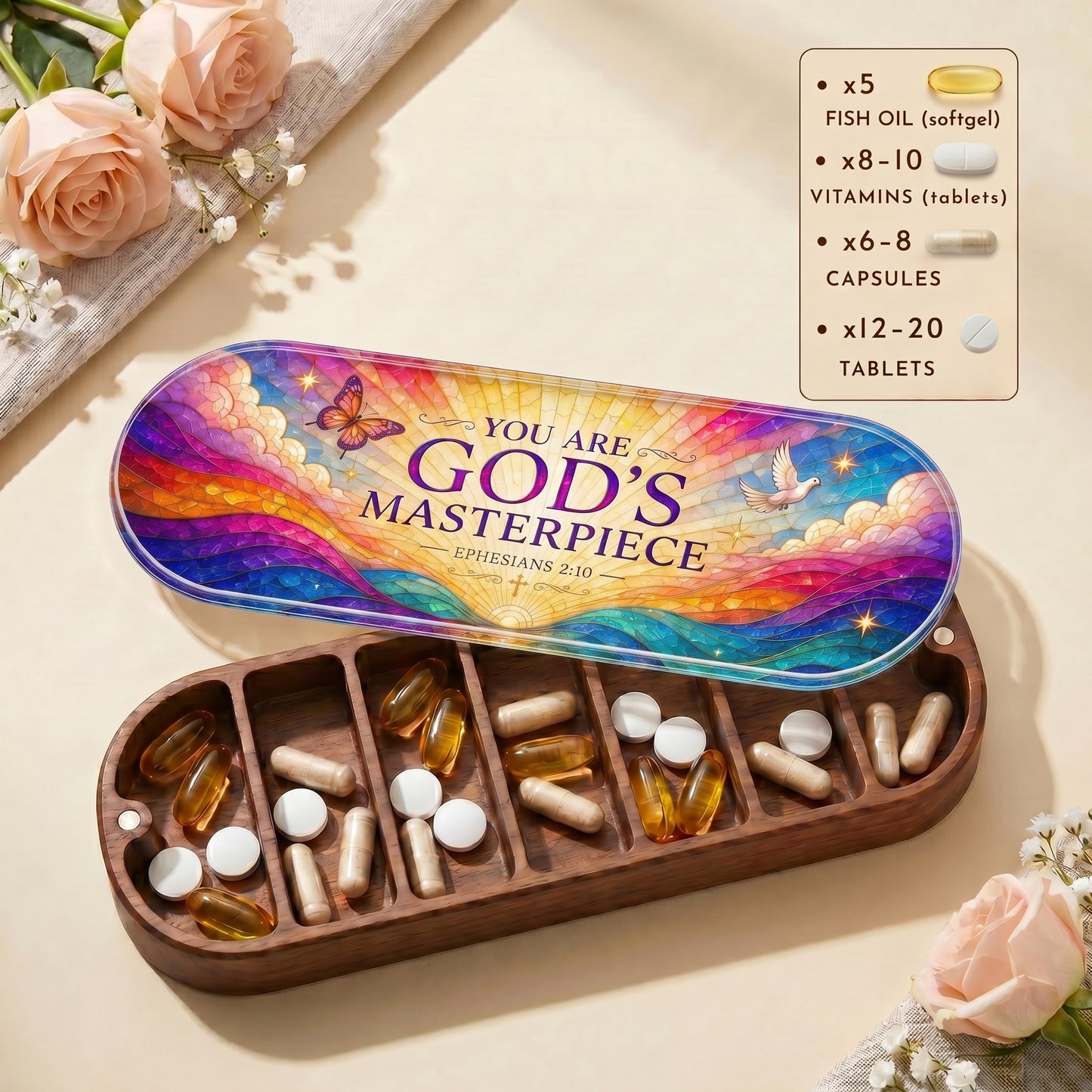 You Are God's Masterpiece - Ephesians 2:10 Pill Organizer
