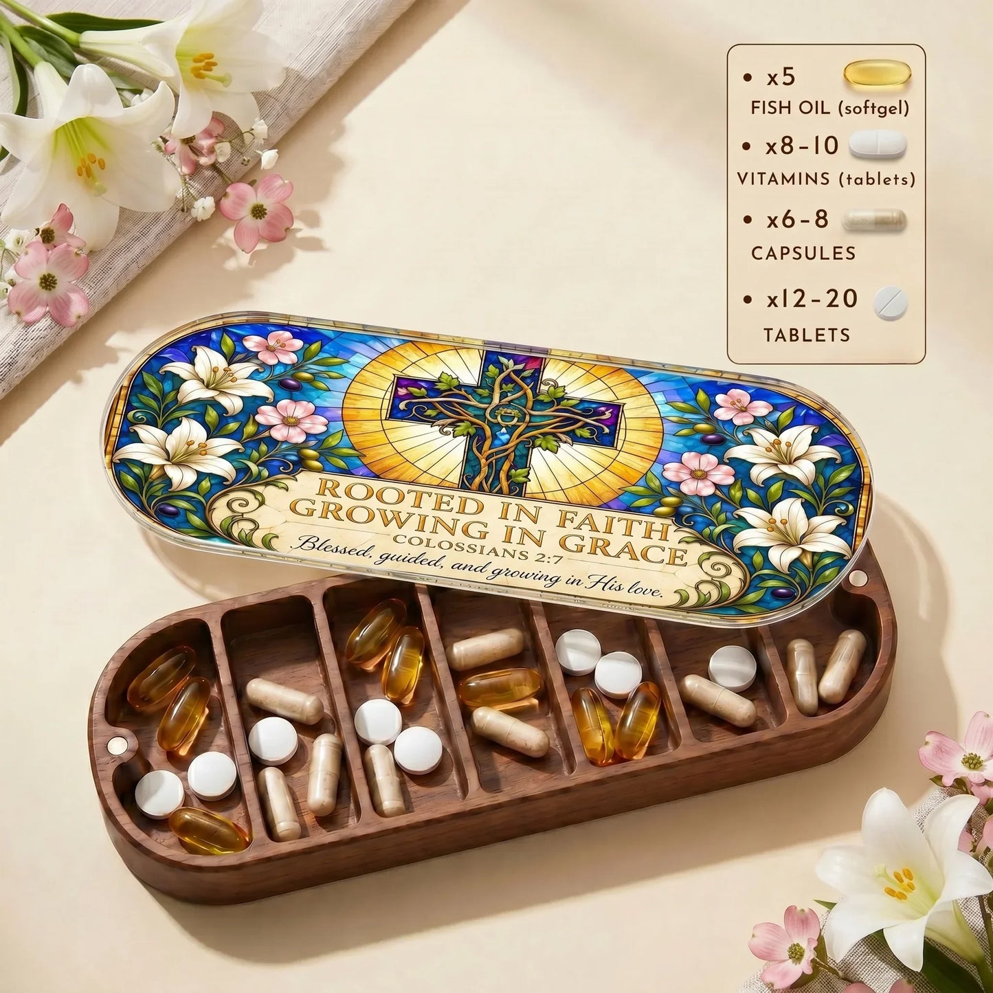 "Rooted in Faith, Growing in Grace — Colossians 2:7" Pill Case