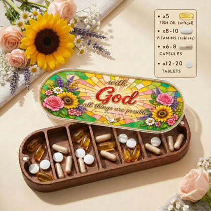 "With God All Things Are Possible — Matthew 19:26" Pill Case