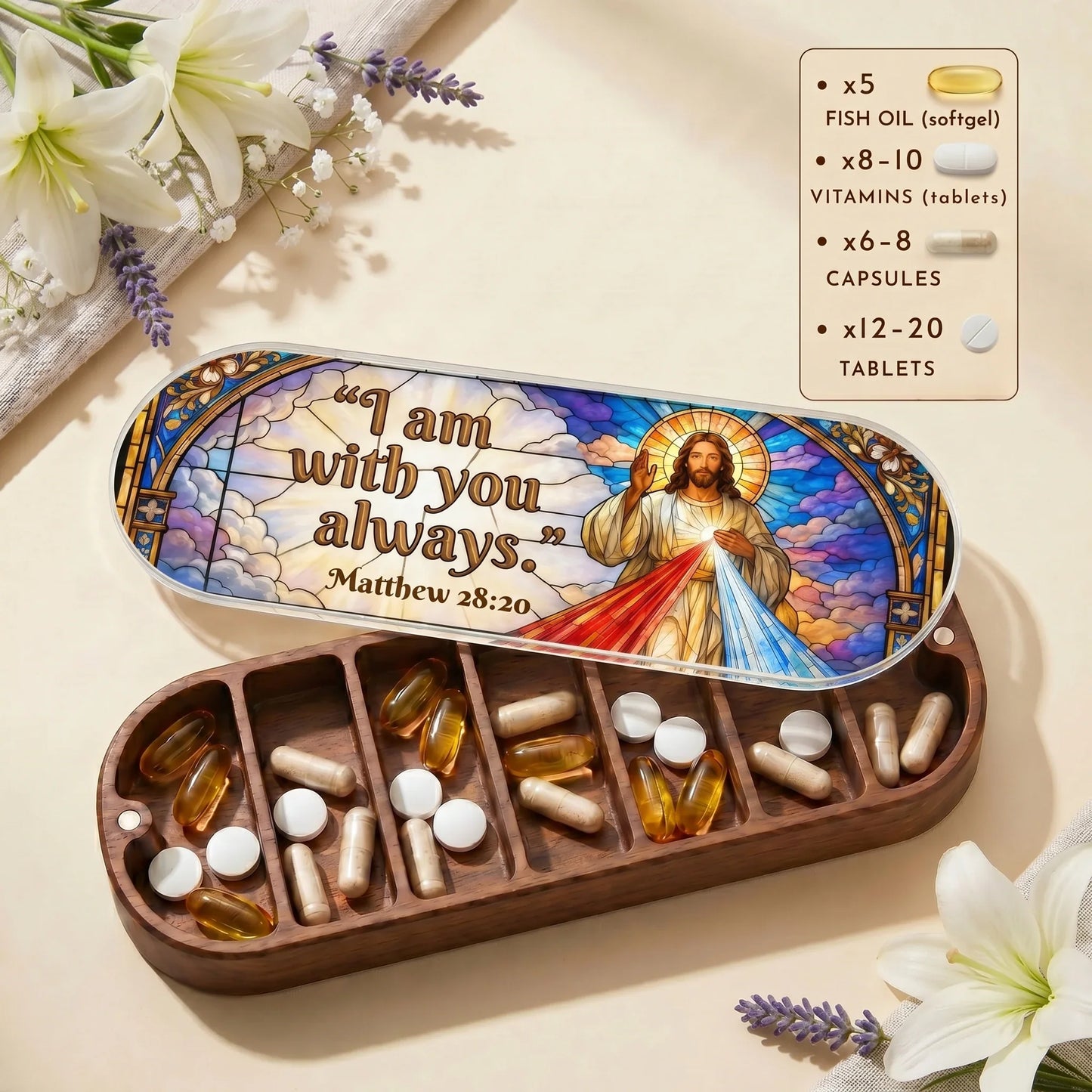 I Am With You Always - Matthew 28:20 Pill Organizer