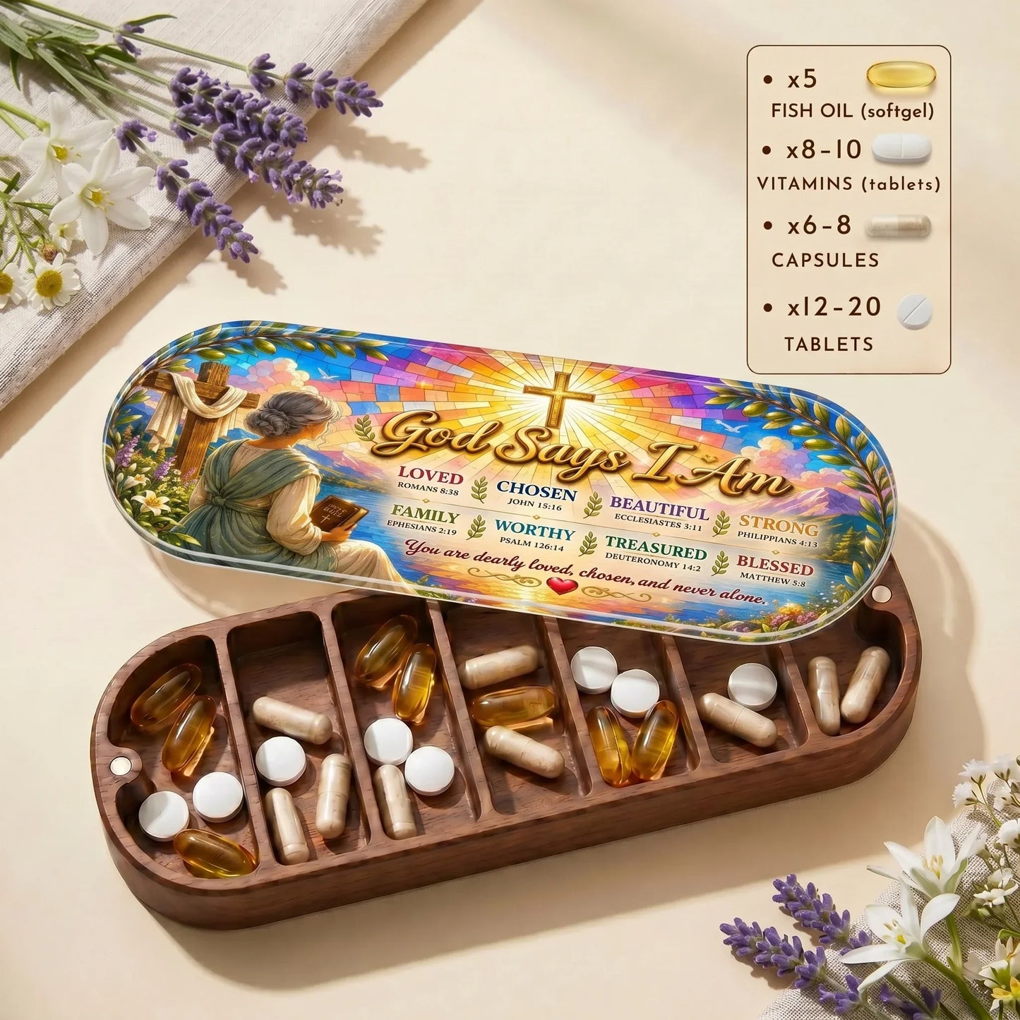 "God Says I Am — Scripture Affirmation" Pill Case