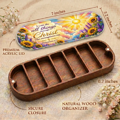 "I Can Do All Things Through Christ — Philippians 4:13" Pill Case