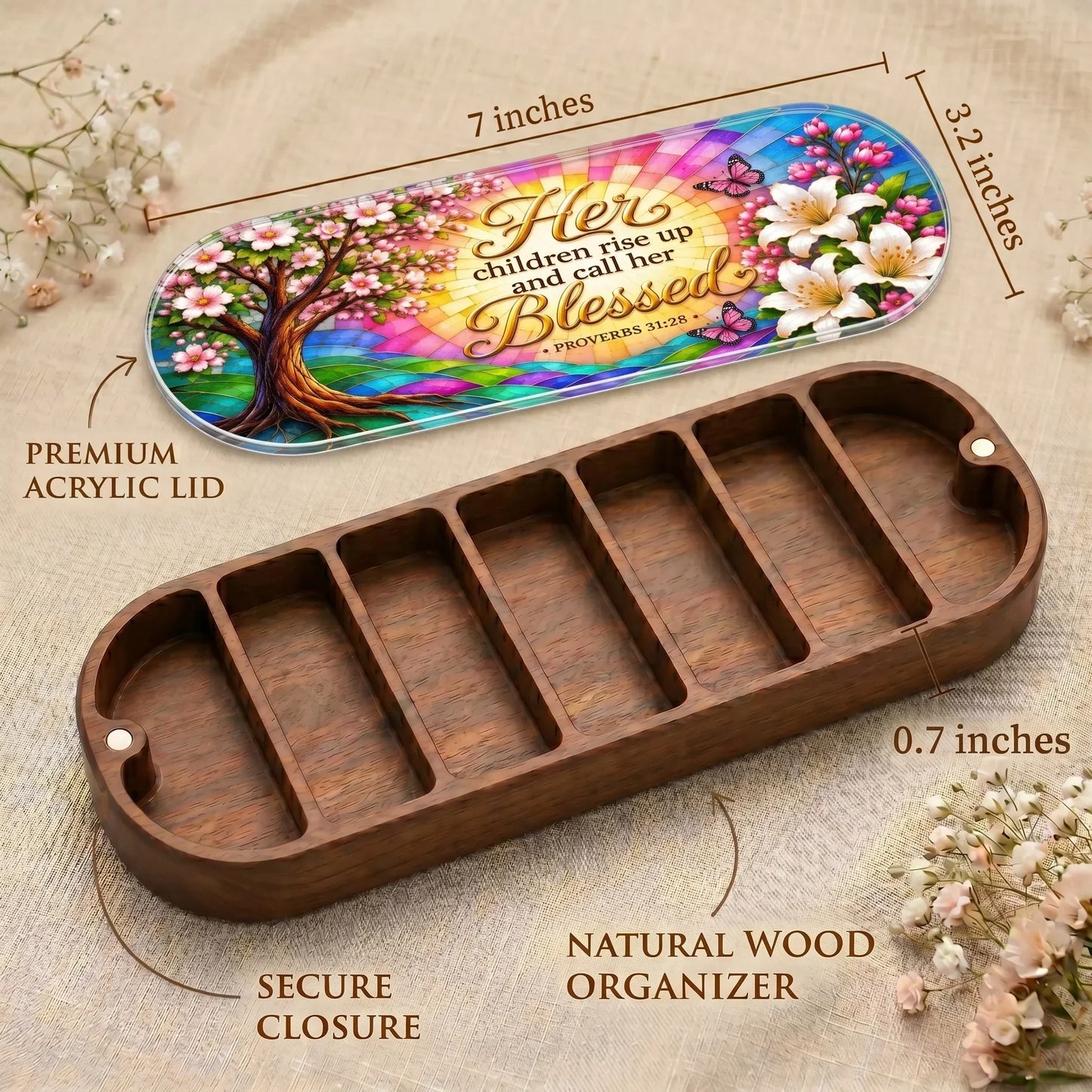 "Her Children Rise Up and Call Her Blessed — Proverbs 31:28" Pill Case