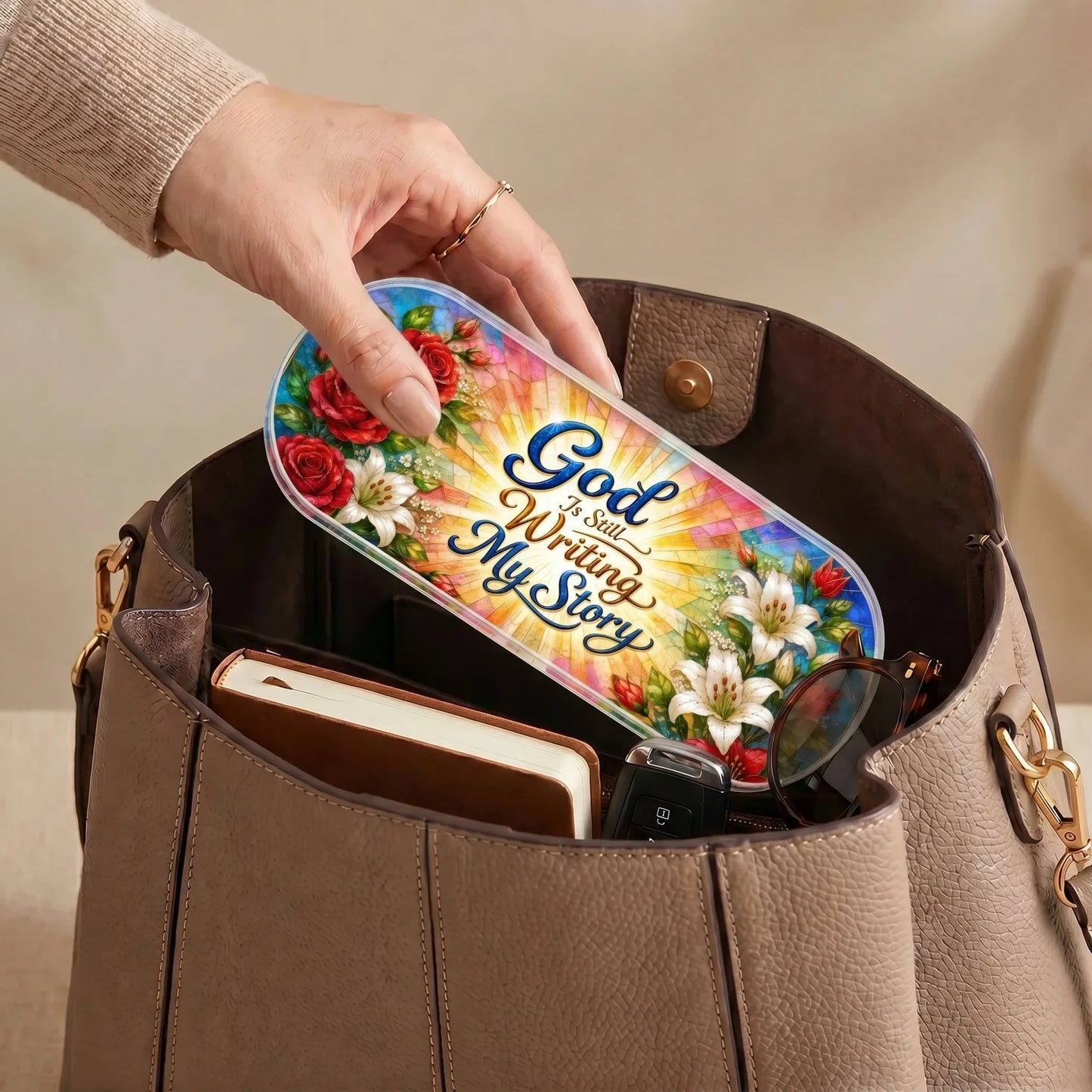 "God Is Still Writing My Story — Faith Reflection" Pill Case