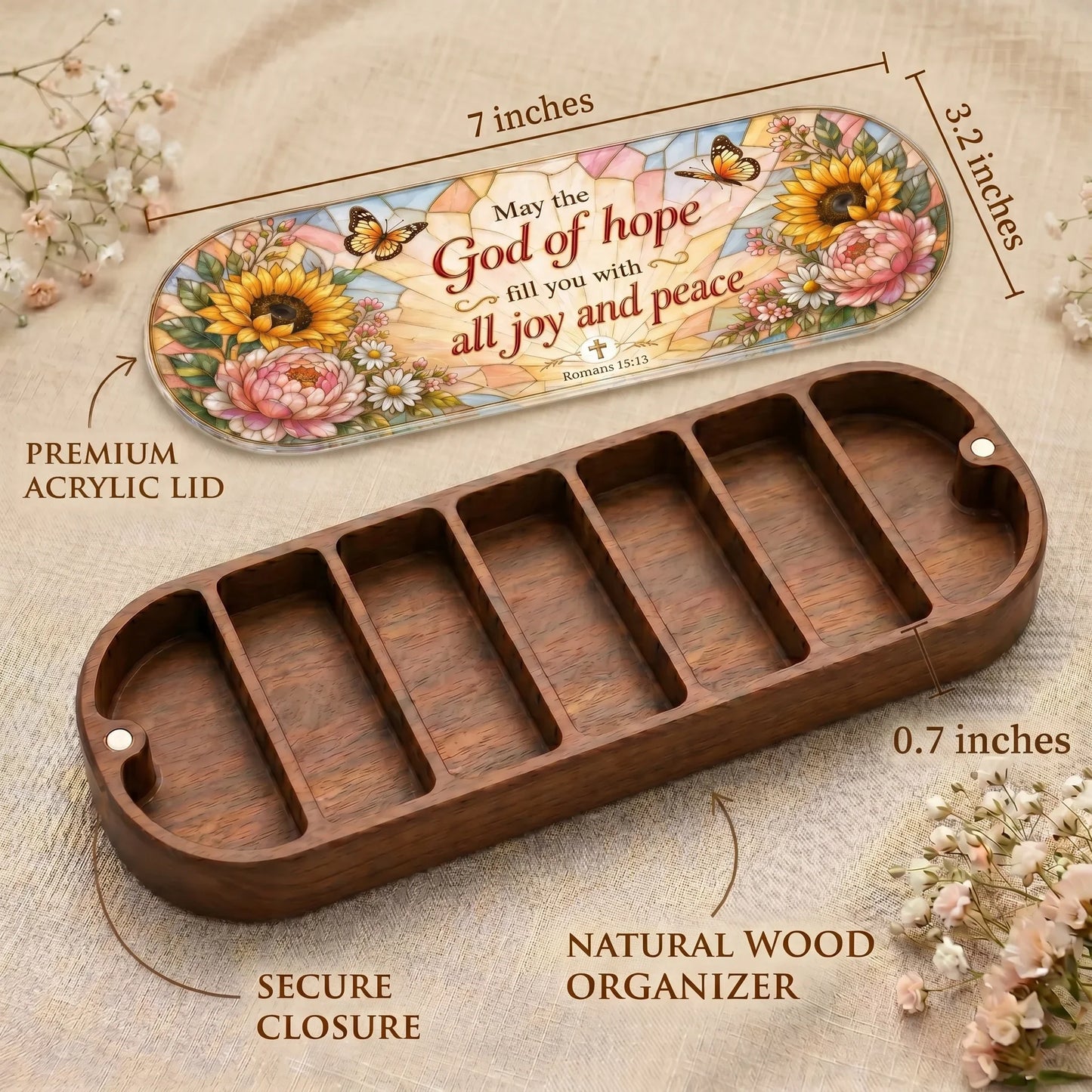 Hope, Joy & Peace - Romans 15:13 Pill Organizer