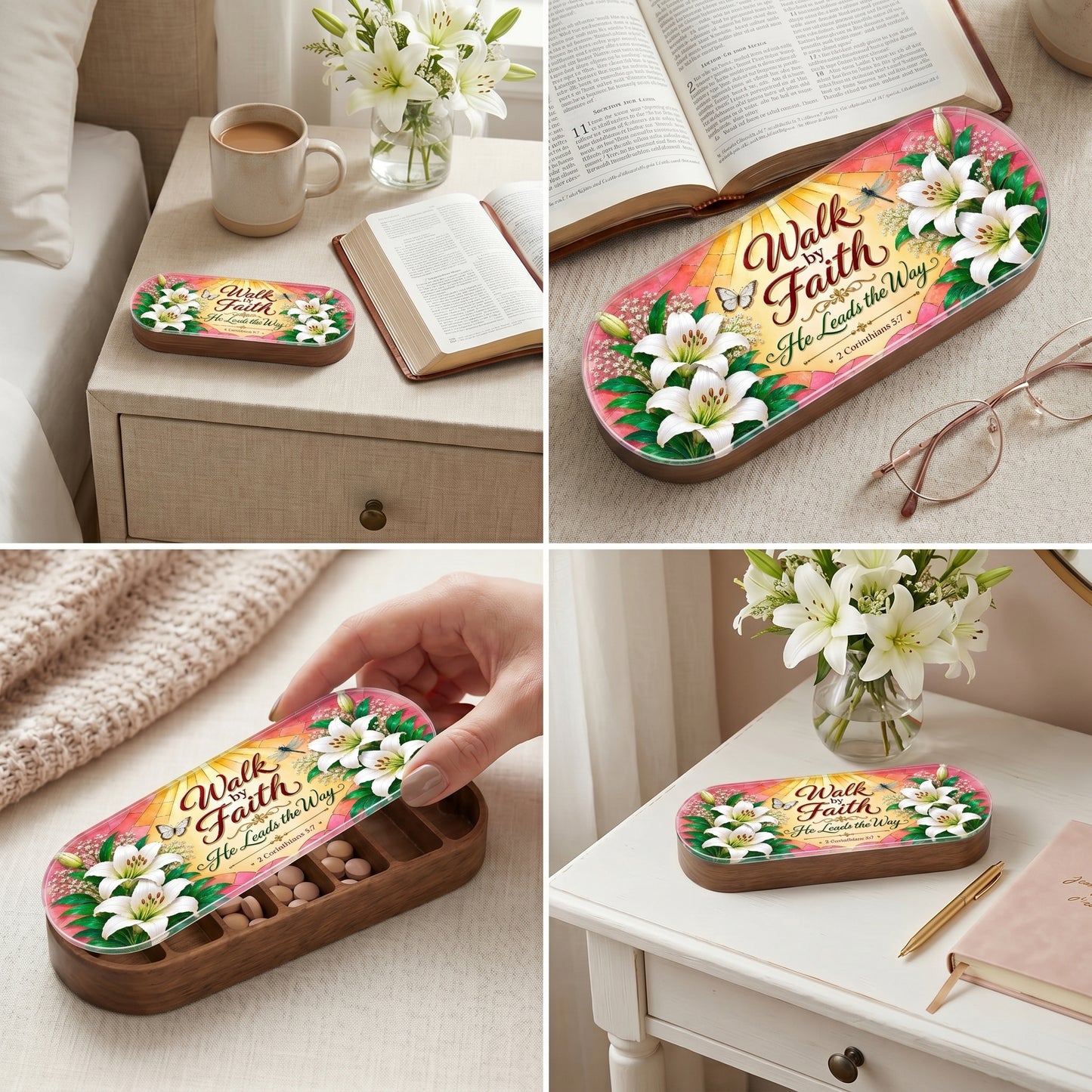 Walk by Faith - 2 Corinthians 5:7 Pill Organizer