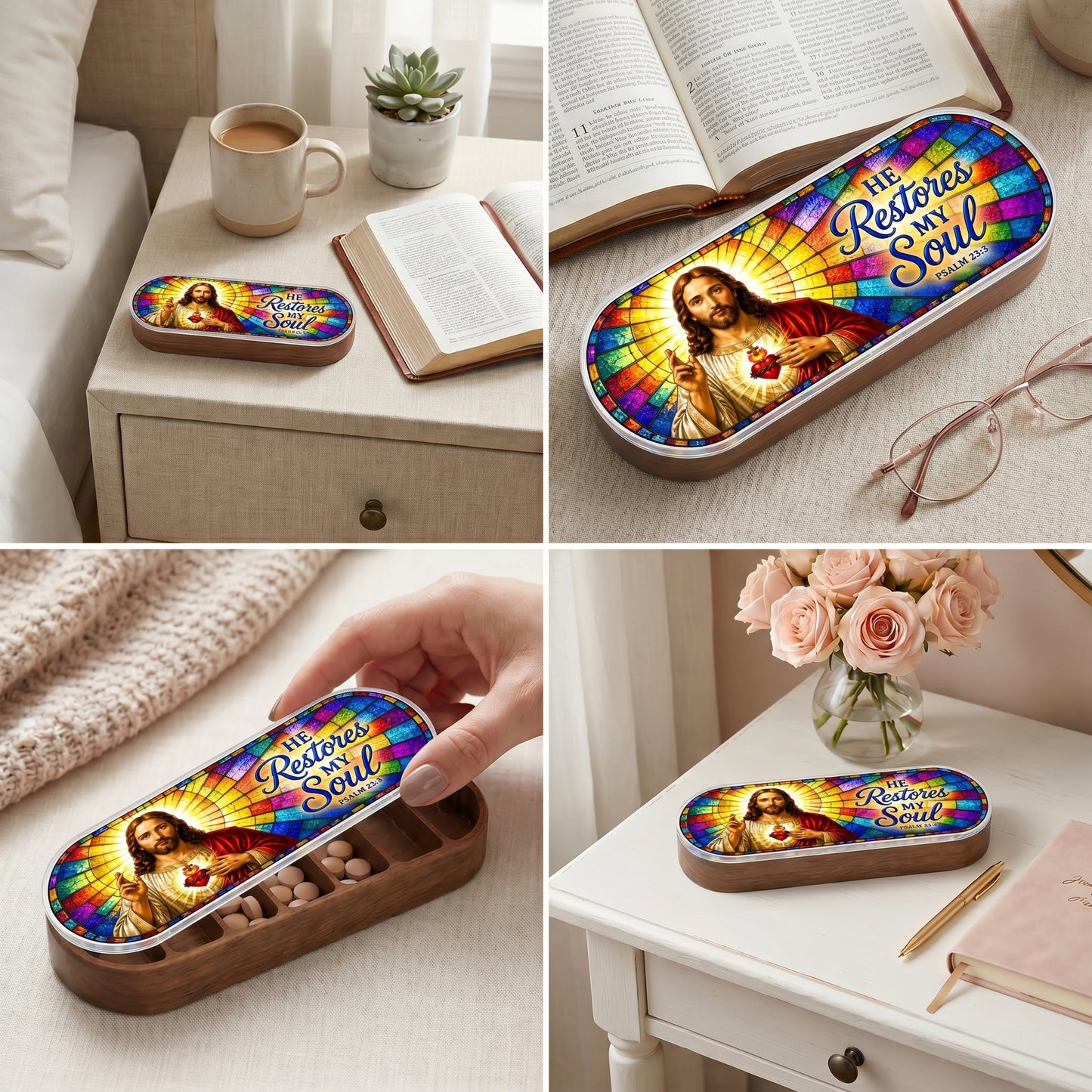 He Restores My Soul - Psalm 23:3 Pill Organizer