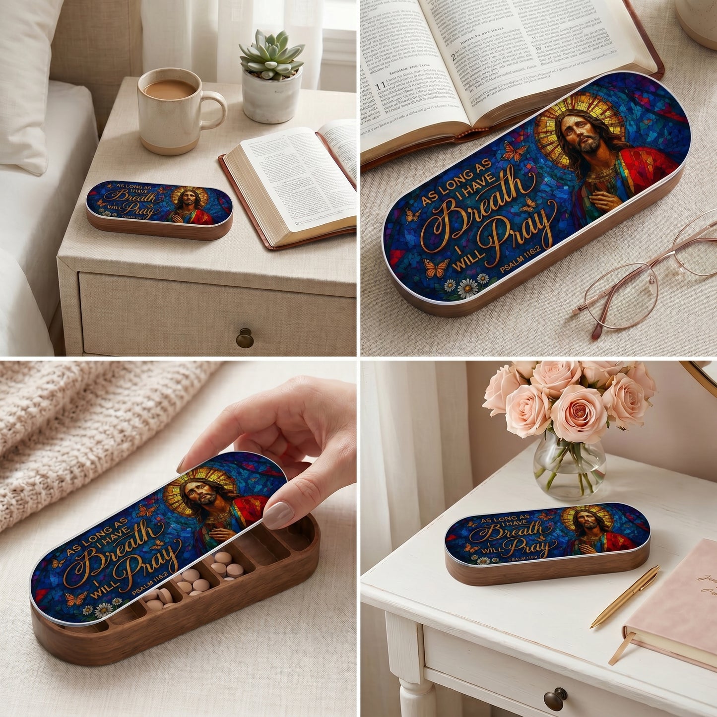 As Long As I Have Breath I Will Pray - Psalm 116:2 Pill Organizer