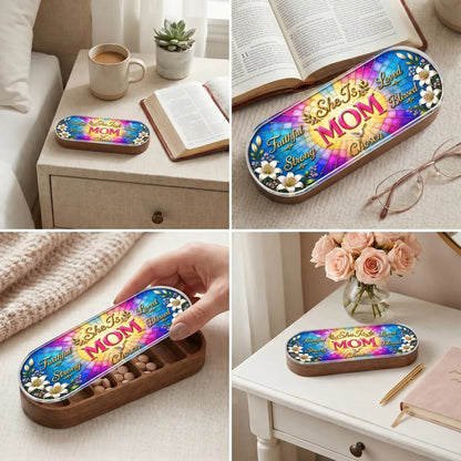"Faithful, Strong, Loved, Blessed, Chosen — Christian Motherhood" Pill Case