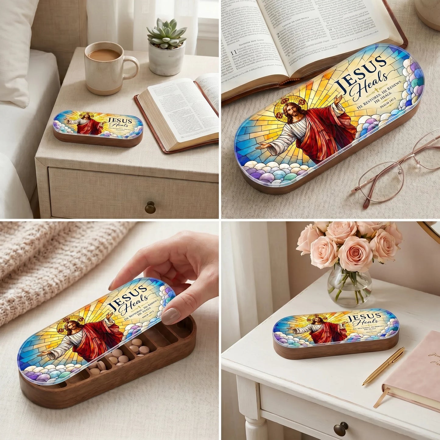 Jesus Heals - Psalm 147:3 Pill Organizer