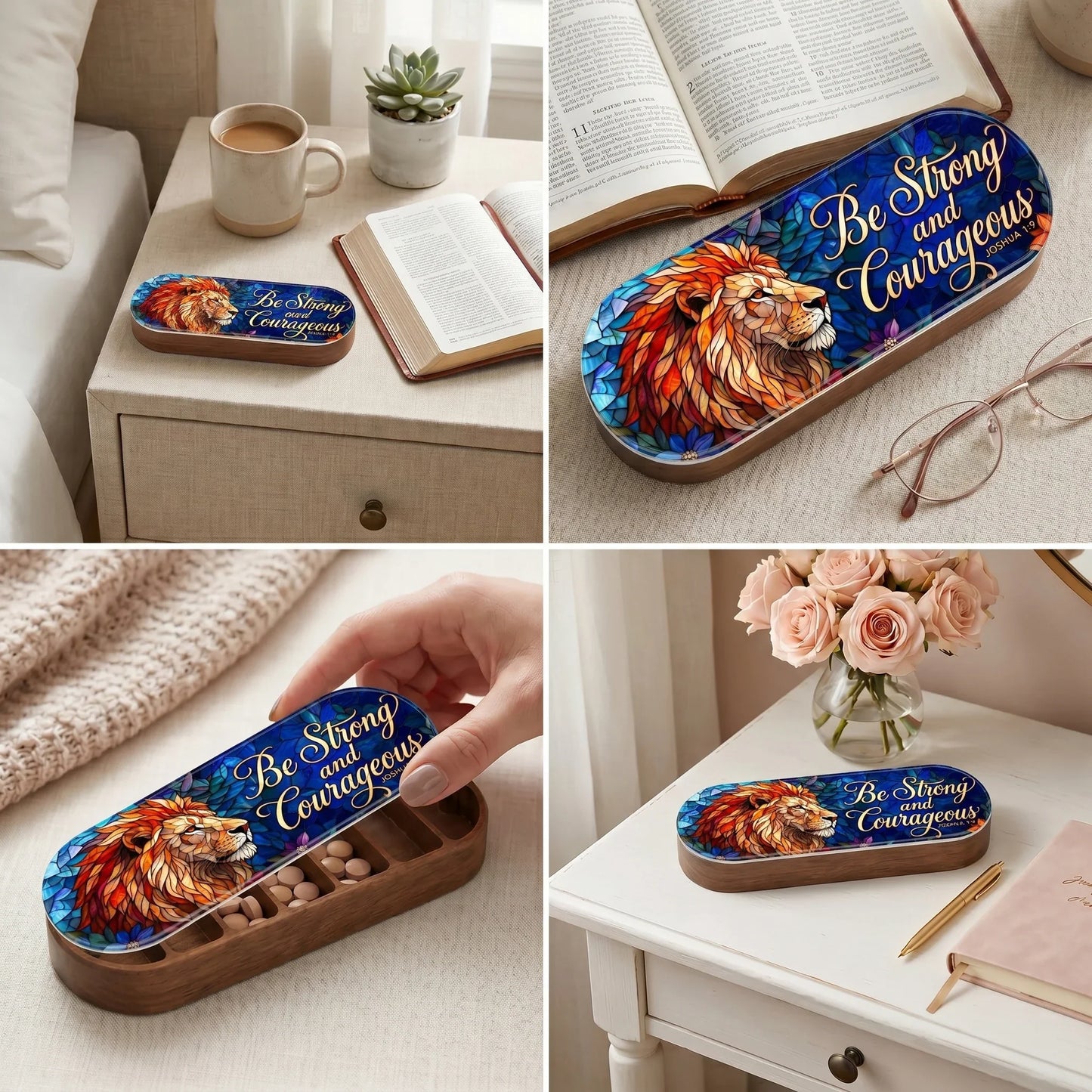 Lionhearted Courage - Joshua 1:9 Pill Organizer