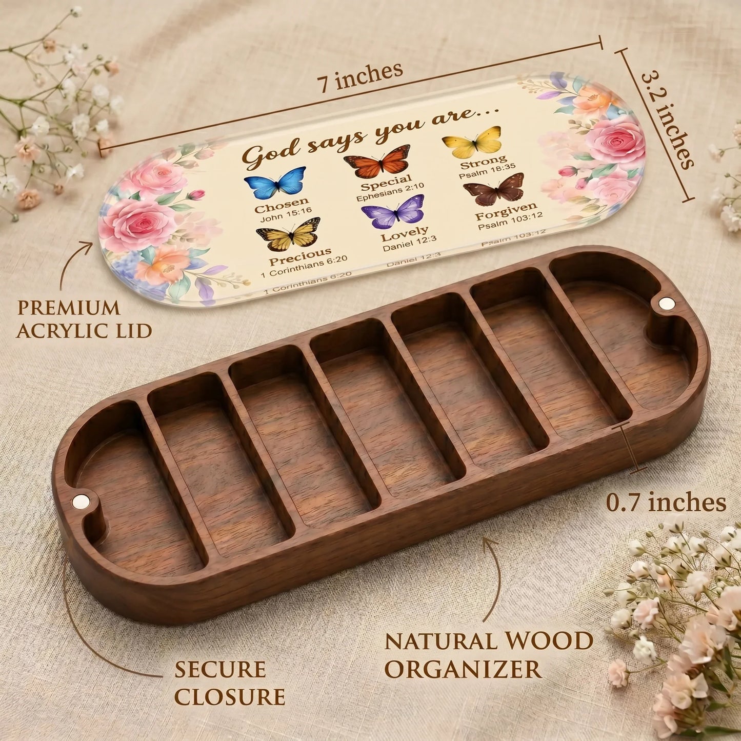 God Says You Are - Scripture Affirmation Pill Organizer