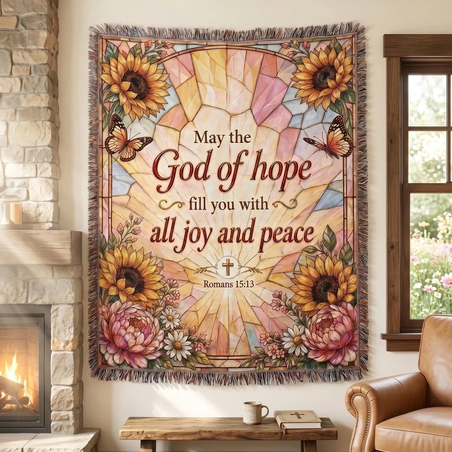 "God of Hope — Romans 15:13" Woven Blanket