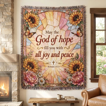 "God of Hope — Romans 15:13" Woven Blanket