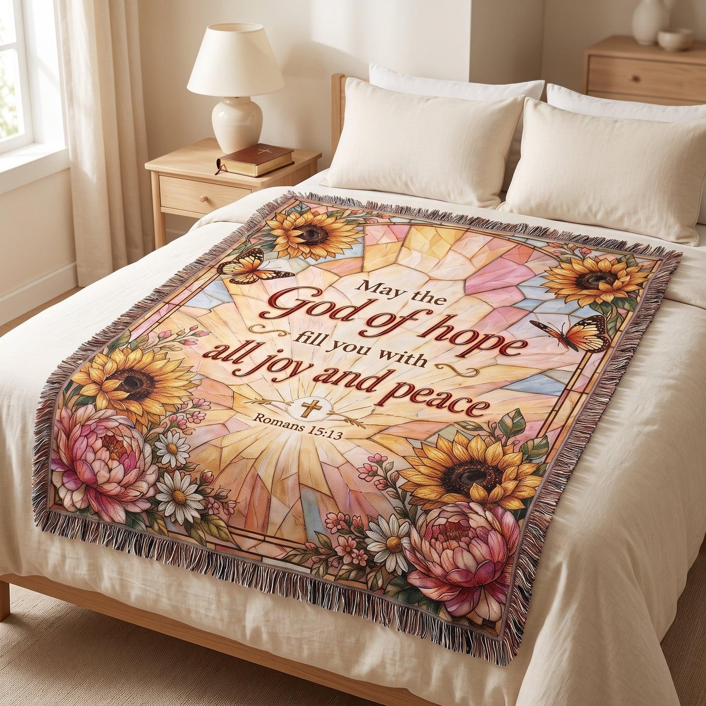 "God of Hope — Romans 15:13" Woven Blanket
