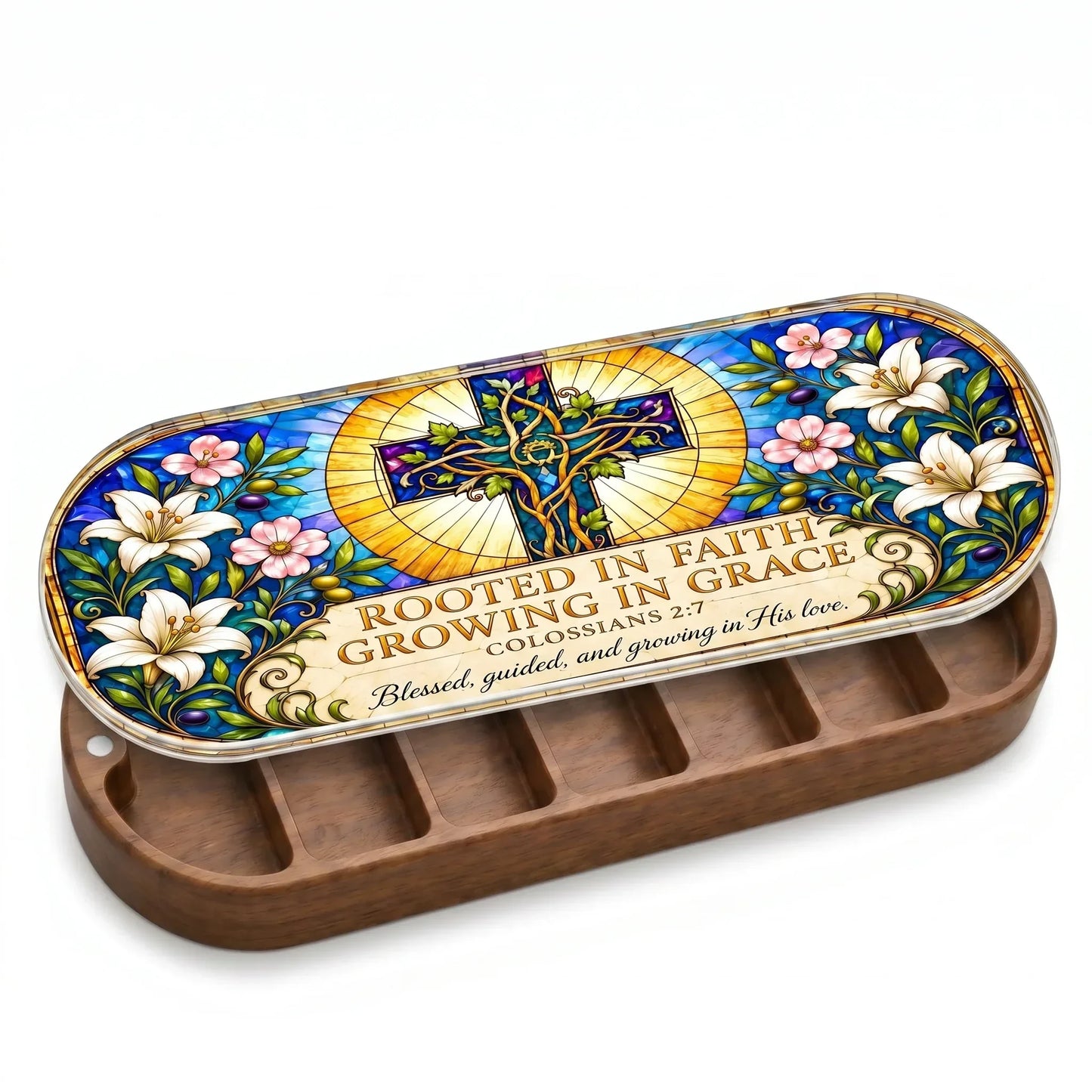 Rooted in Faith, Growing in Grace - Colossians 2:7 Pill Case