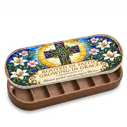 Rooted in Faith, Growing in Grace - Colossians 2:7 Pill Case