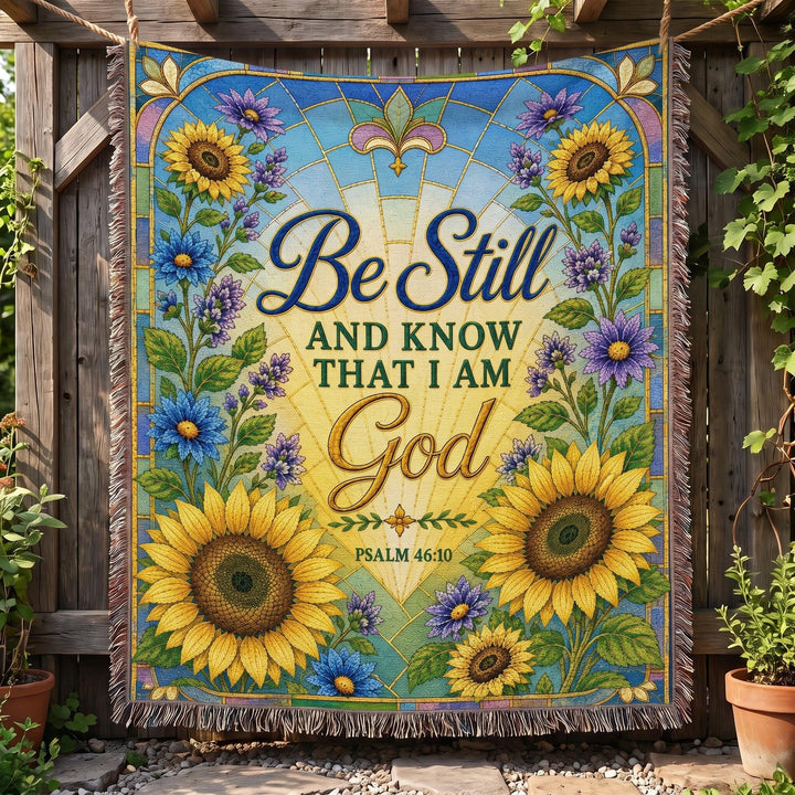 "Be Still — Psalm 46:10" Woven Blanket